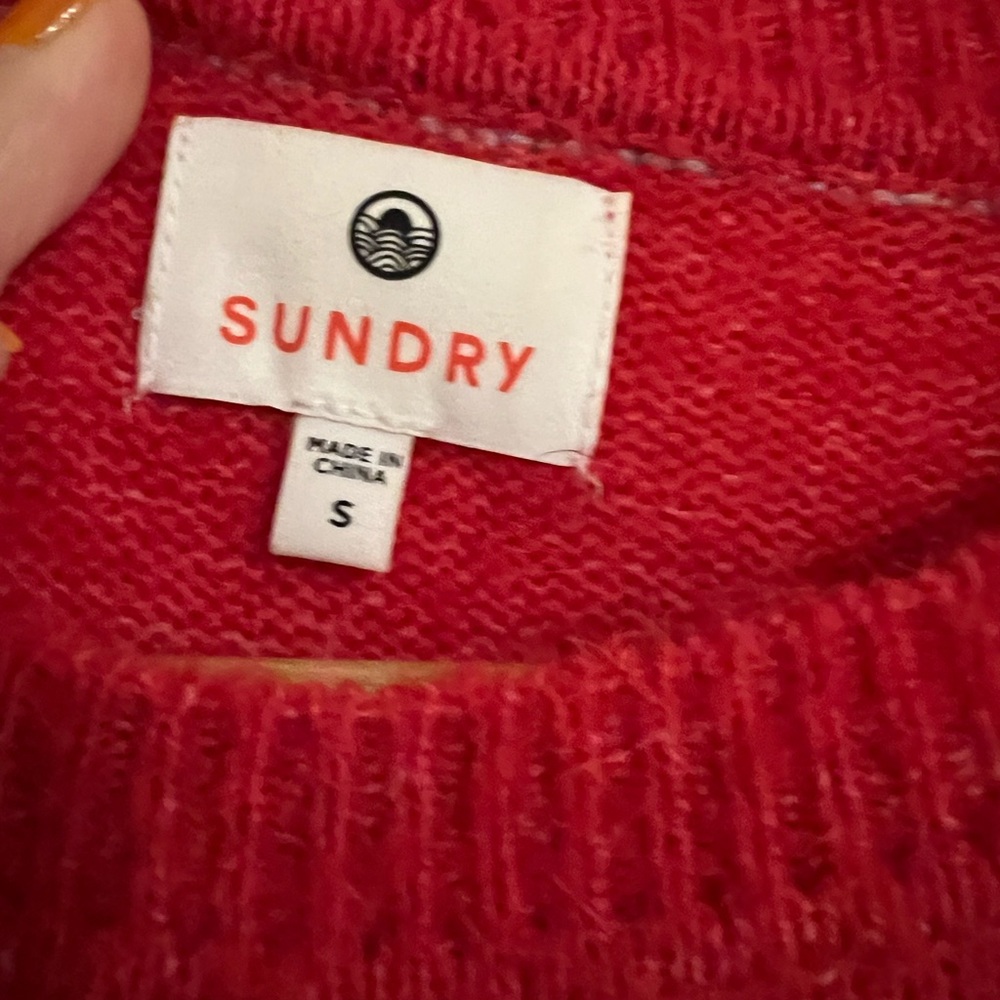 Sundry Red Merci Sweater - Picture 6 of 6